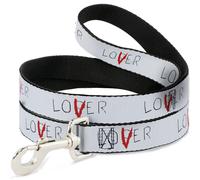 Dog Leash 6-FEET It Chapter Two LOSER/LOVER White/Black/Red WIDE 1.5"