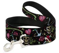 Dog Leash 6-FEET Live Hard Die Young CLOSE-UP Black