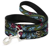 Dog Leash 6-FEET Live Hard Die Young CLOSE-UP Turquoise