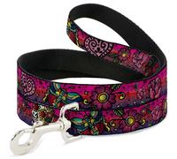 Dog Leash 6-FEET Love Kills CLOSE-UP Pink WIDE 1.5"