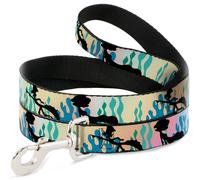 Dog Leash 6-FEET Luca and Alberto Sea Monsters Underwater Silhouette Ombre/Black