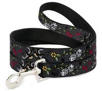 Dog Leash 6-FEET Lucky CLOSE-UP Gray WIDE 1.5"