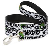 Dog Leash 6-FEET Marvin the Martian Expressions Stacked White/Black/Green/Gold W