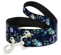 Dog Leash 6-FEET Monsters University Sully & Mike Poses/GRRRRR WIDE 1.5"