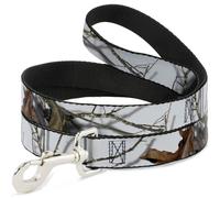 Dog Leash 6-FEET Mossy Oak Country Roots Snowdrift Camo White WIDE 1.5"
