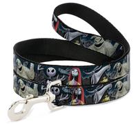 Dog Leash 6-FEET Nightmare Before Christmas 4-Character Group/Cemetery Scene