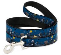 Dog Leash 6-FEET Nightmare Before Christmas Jack, Zombie Duck & Zero Cemetery Sc