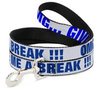 Dog Leash 6-FEET OMG…GIVE ME A BREAK White/Royal