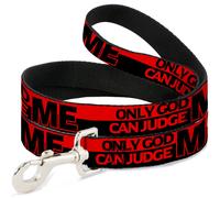 Dog Leash 6-FEET ONLY GOD CAN JUDGE ME/Stripe Red/Black/Red NARROW 0.5"