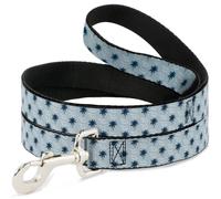 Dog Leash 6-FEET Palm Trees & Waves Monogram Blues/White WIDE 1.5"