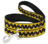 Dog Leash 6-FEET Peanuts 75th Anniversary Charlie Brown Zig Zag Stripe Yellow/Bl