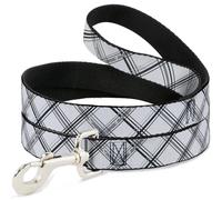 Dog Leash 6-FEET Plaid X Weathered White/Gray