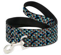 Dog Leash 6-FEET Polka Dots Stacked Black/Blue/Sage/Brown WIDE 1.5"