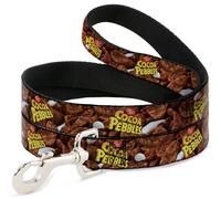 Dog Leash 6-FEET POST COCOA PEBBLES Logo and Vivid Cereal Browns WIDE 1.5"