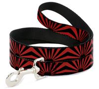 Dog Leash 6-FEET Rising Sun Red/Black