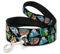 Dog Leash 6-FEET ROCKO'S MODERN LIFE Character Portraits/Triangles Black/Blue