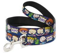 Dog Leash 6-FEET RUGRATS Group Pose2 w/Reptar NARROW 0.5"