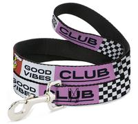 Dog Leash 6-FEET Sensational Six GOOD VIBES CLUB Pose Blocks Multi Color NARROW