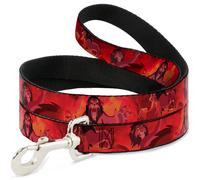 Dog Leash 6-FEET Simba Scar Battle Scene Fiery Red NARROW 0.5"