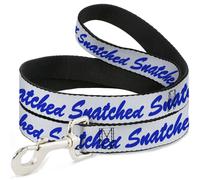Dog Leash 6-FEET SNATCHED Script White/Blue