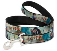 Dog Leash 6-FEET Snow White/Dwarves/Old Witch/Evil Queen Scenes WIDE 1.5"