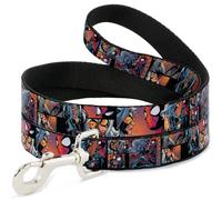Dog Leash 6-FEET Spider-Man & Black Cat Pose Blocks NARROW 0.5"