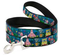 Dog Leash 6-FEET SpongeBob & Friends 8-Bit Scene WIDE 1.5"