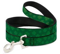 Dog Leash 6-FEET St. Pat's Clovers Scattered3 Greens