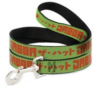 Dog Leash 6-FEET Star Wars JABBA THE HUTT Text and Characters Green/Orange WIDE