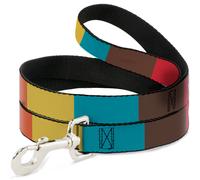 Dog Leash 6-FEET Summer Essentials Color Block 9 WIDE 1.5"