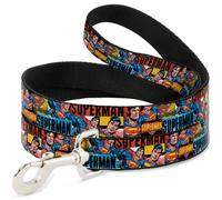 Dog Leash 6-FEET SUPERMAN Action Blocks Red/Blue