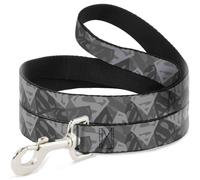 Dog Leash 6-FEET Superman Shield Camouflage Grays WIDE 1.5"
