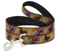 Dog Leash 6-FEET Tattoo Johnny-Bird & Rose WIDE 1.5"