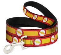 Dog Leash 6-FEET The Flash Logo7/Stripe Red/White/Yellow NARROW 0.5"