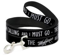 Dog Leash 6-FEET THE MOUNTAINS ARE CALLING AND I MUST GO/Mountains Outline3 Blac