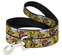 Dog Leash 6-FEET THIS IS FINE Question Hound Cafe Fire Comic Strip Blocks