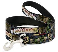 Dog Leash 6-FEET Trust No One Gray WIDE 1.5"