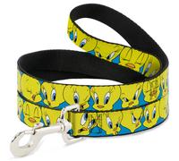Dog Leash 6-FEET Tweety Bird Expressions3 Baby Blue WIDE 1.5"