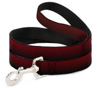 Dog Leash 6-FEET Vertical Stripes Transition Black/Red WIDE 1.5"