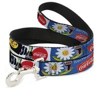 Dog Leash 6-FEET Vintage Coca-Cola GO REFRESHED Ads and Icons Collage