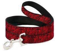 Dog Leash 6-FEET Zebra 2 Red