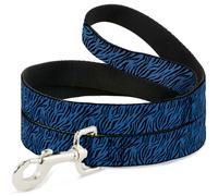 Dog Leash 6-FEET Zebra 2 Turquoise NARROW 0.5"