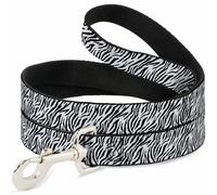 Dog Leash 6-FEET Zebra 2 White NARROW 0.5"