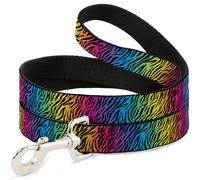 Dog Leash 6-FEET Zebra Rainbow Ombre NARROW 0.5"