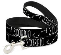 Dog Leash 6-FEET Zodiac SCORPIO/Constellation Black/White