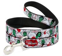 Dog Leash 6-FEET Zombie CHOMP WIDE 1.5"