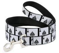 Dog Leash Ace of Spades WIDE 1.5"