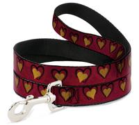 Dog Leash Alice in Wonderland Queen's Hearts Reds/Black/Gold
