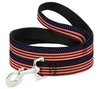 Dog Leash American Flag Stripe WIDE 1.5"