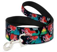 Dog Leash Ariel Underwater Poses/Palace Silhouette NARROW 0.5"